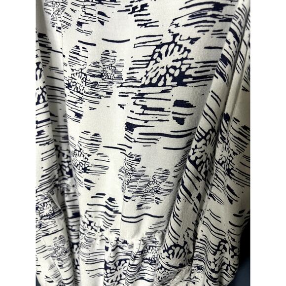 Roxy Wrap Dress Women's Size Large Floral Hawaiian Sundress Preppy Detail Sleeve - Picture 7 of 13